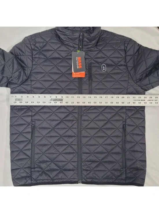 Bass Delta Diamond Outdoor Men's Black Packable Puffer Quilted Jacket Size L NWT - Picture 11 of 16
